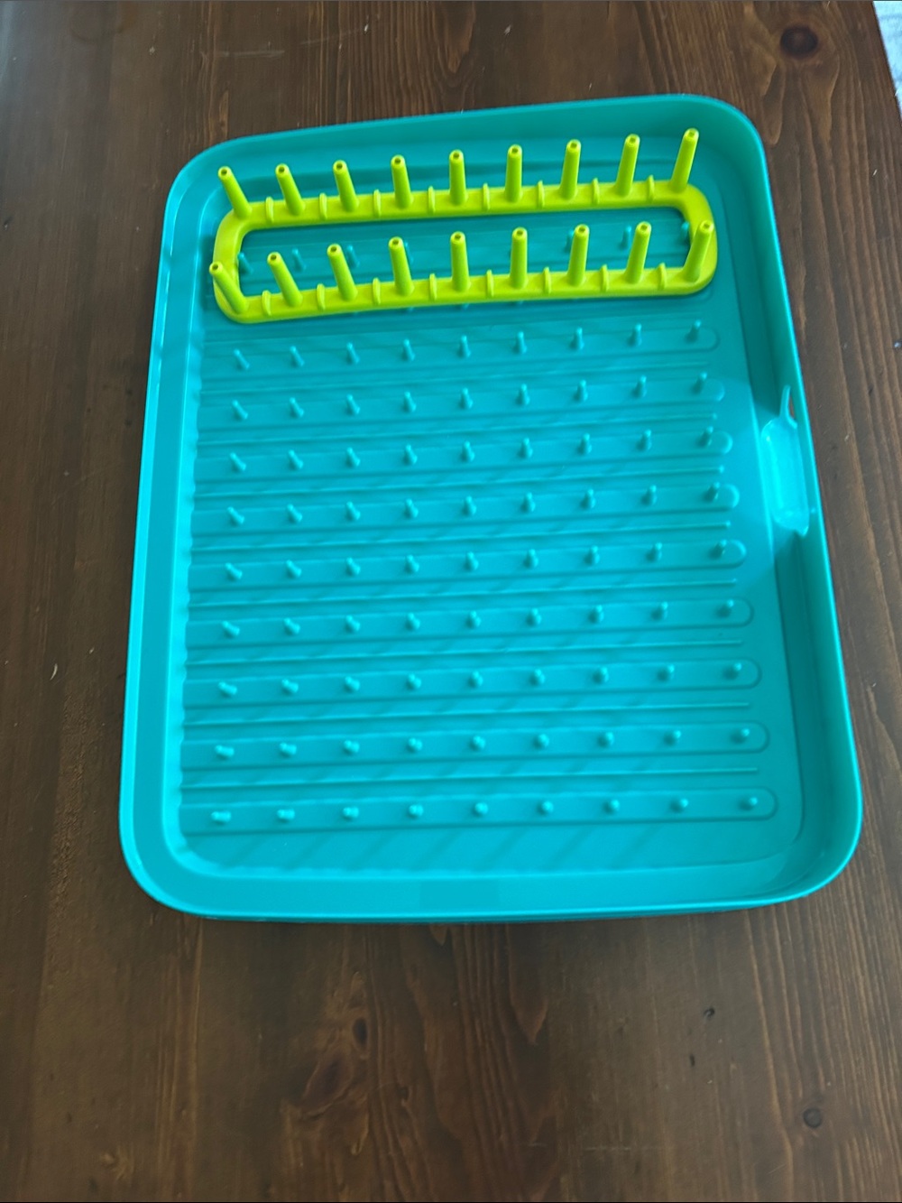 Tupperware Teal Dish Drying Tray with Lime Utensil Rack